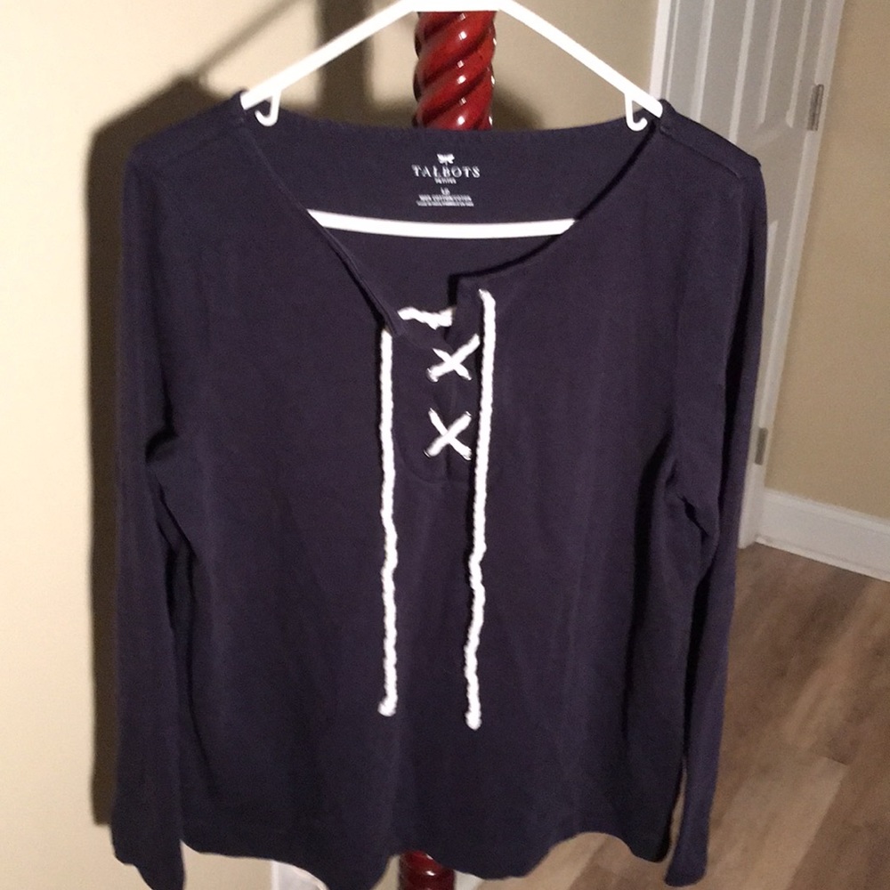 Womens navy long sleeved top